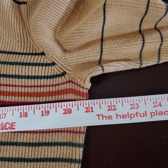 Vtg St Johns Bay Y2K Striped Ribbed Shell Button Henley Sweater Size XL Retro - Picture 9 of 10
